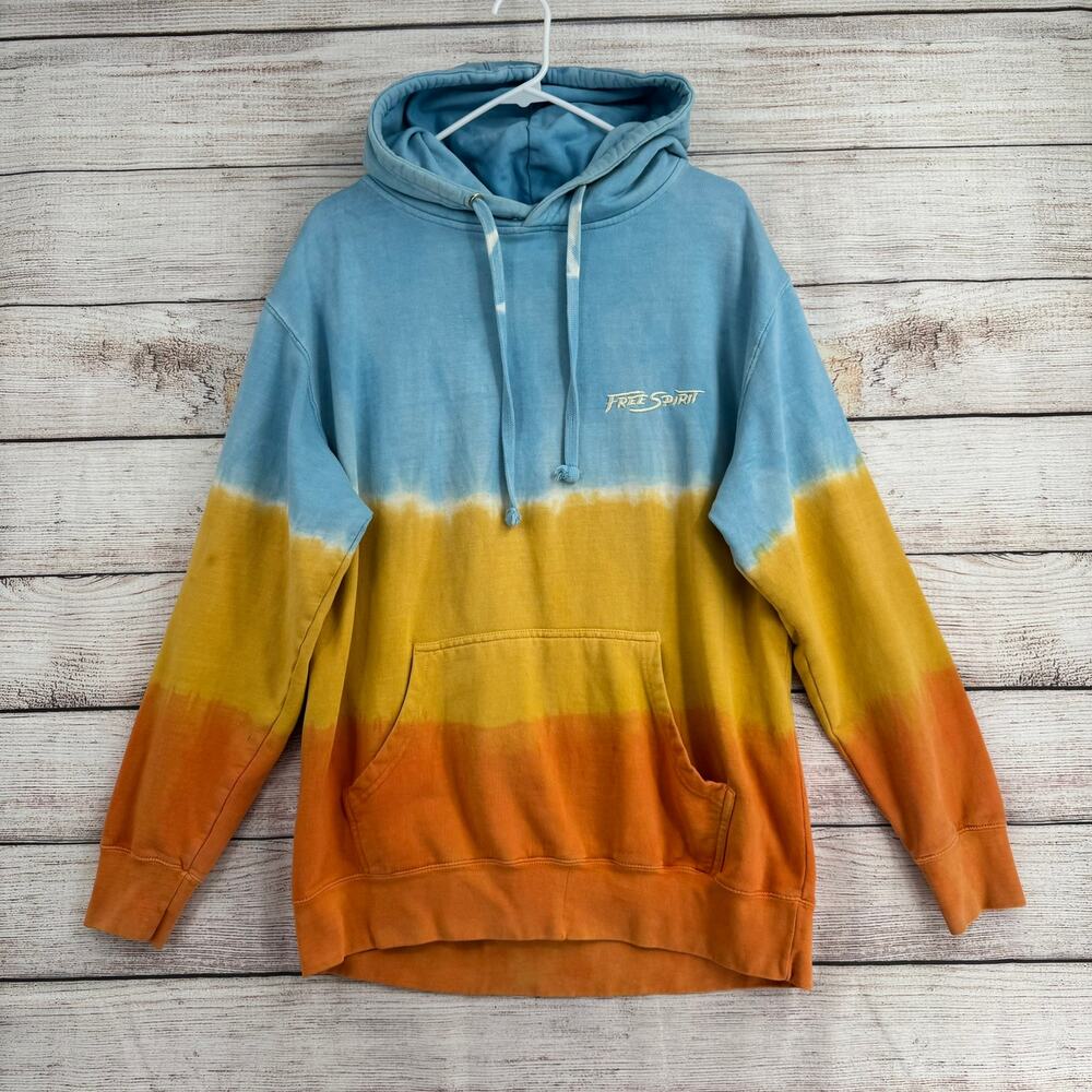 Khalid Free Spirit Ombre Tie Dye Hoodie Sweatshirt‎ Adult XL Blue Orange Yellow